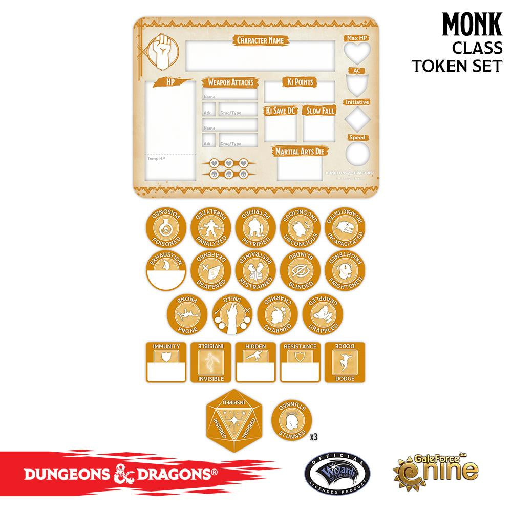 D&D Spellcard Tins - Monk Token Set