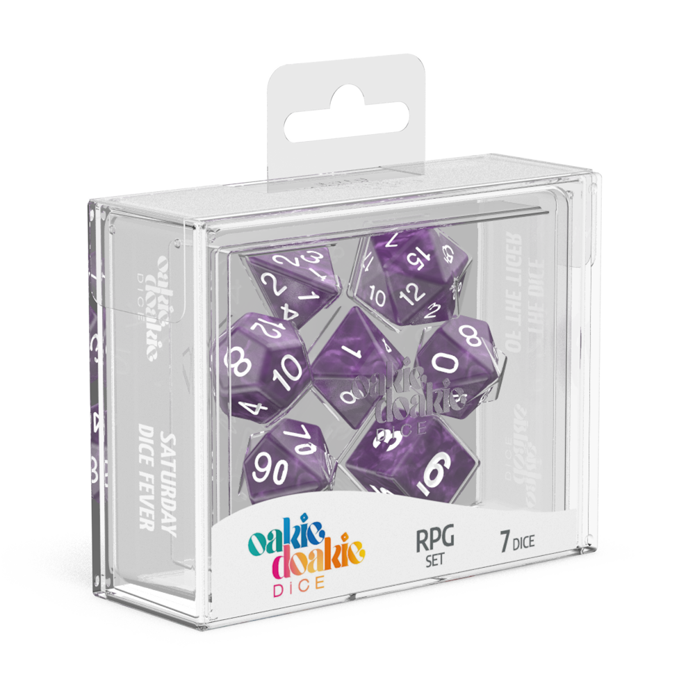 oakie doakie DICE RPG Set Marble: Purple (7)