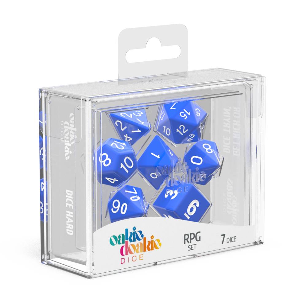 oakie doakie DICE RPG Set Solid: Blue (7)