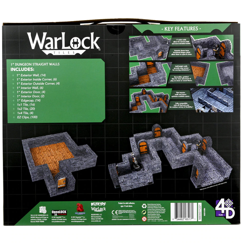 WarLock Tiles: Expansion Pack - Dungeon Straight Walls