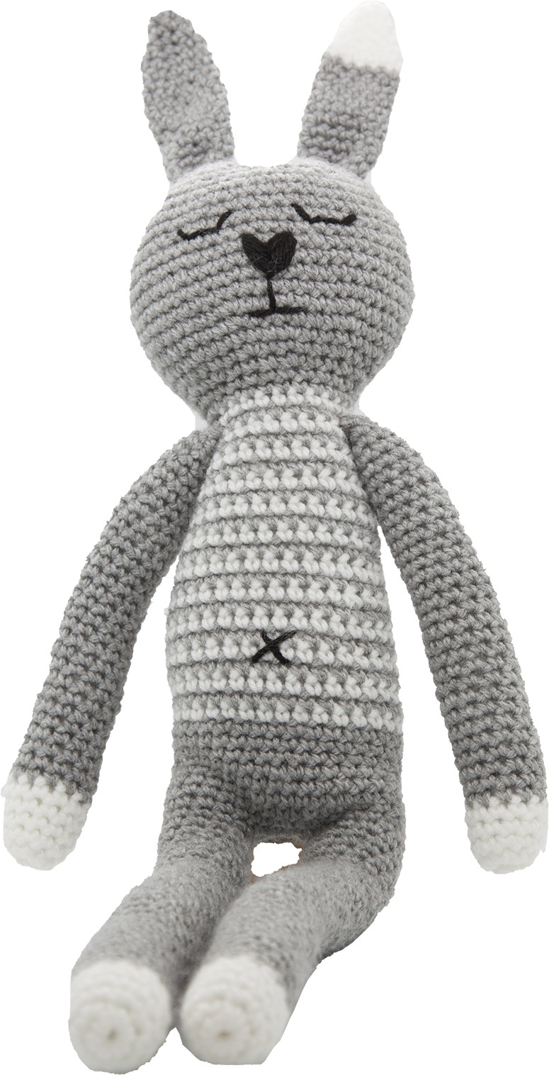 POPPER RABBIT (Sleeping Buddy) Grey&White