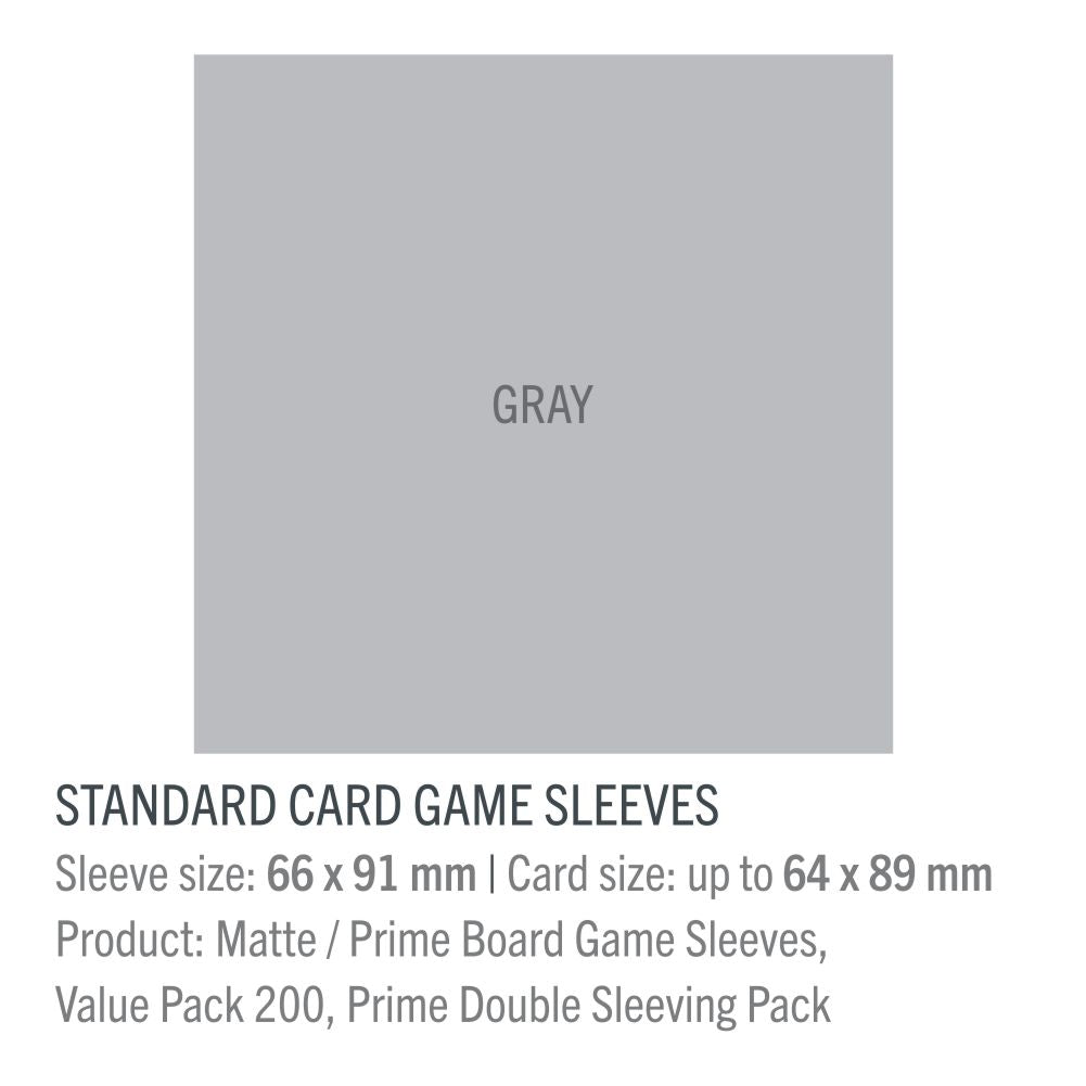 Gamegenic MATTE Sleeves: 66mm x 91mm (GRAY)