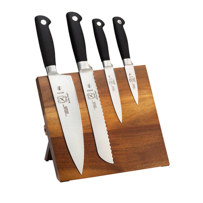 Mercer Culinary Genesis Acacia 5 Piece Magnetic Board and Knife Set