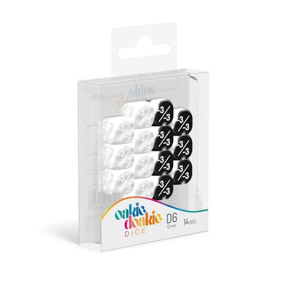 Oakie Doakie Dice D6 12 mm Positive & Negative - White