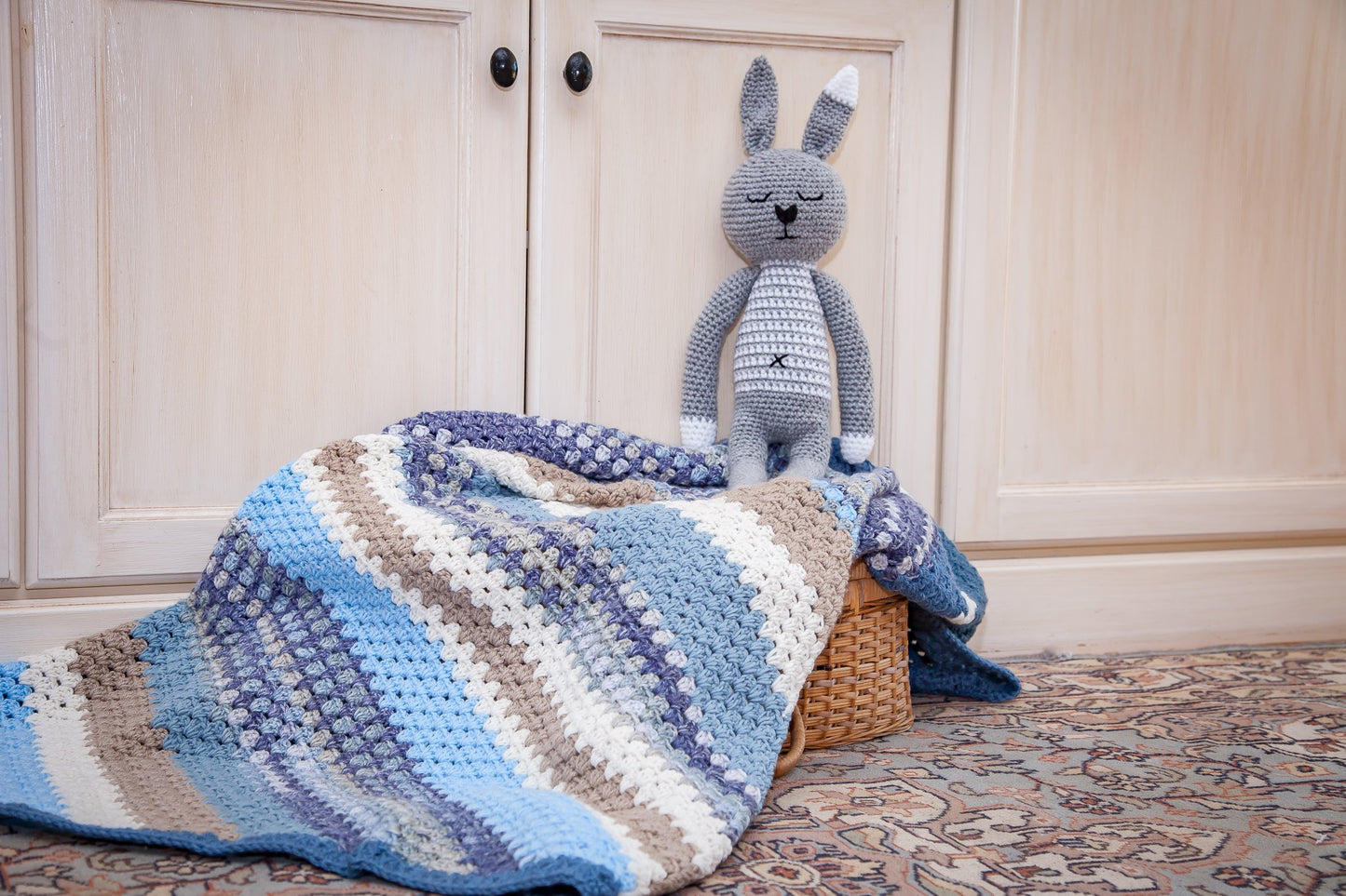 POPPER RABBIT (Sleeping Buddy) Grey&White