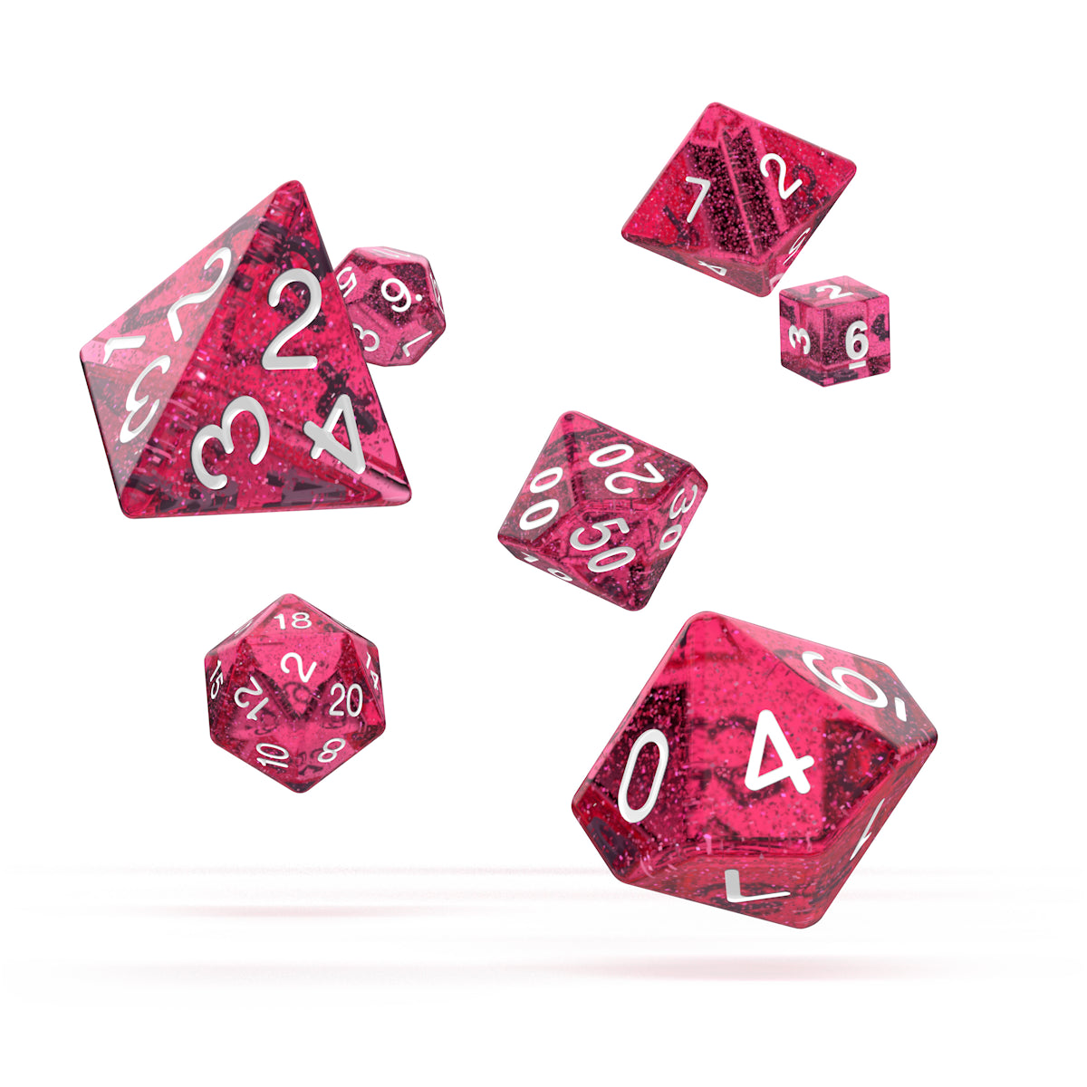 oakie doakie DICE RPG Set Speckled: Pink (7)