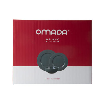 Omada Maxim Dark Grey 12pce Dinner Set in gift box