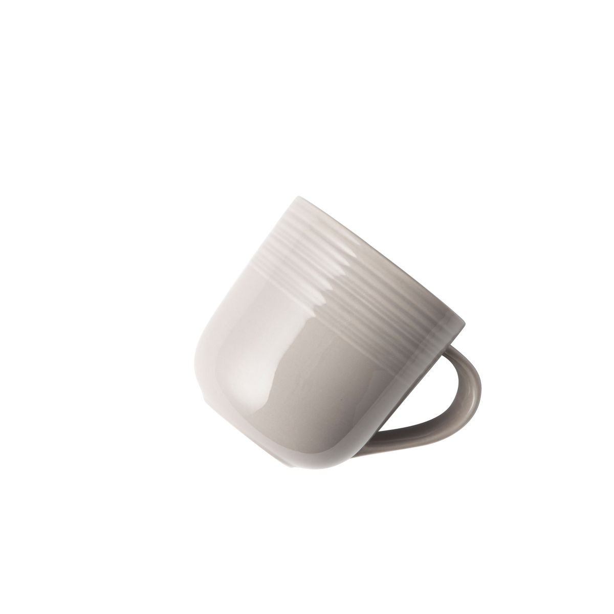 Jenna Clifford Embossed Lines Light Grey Coffee Mug Set of 4