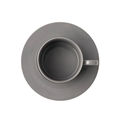 Omada Maxim Dark Grey Cup & Saucer 4pce in gift box