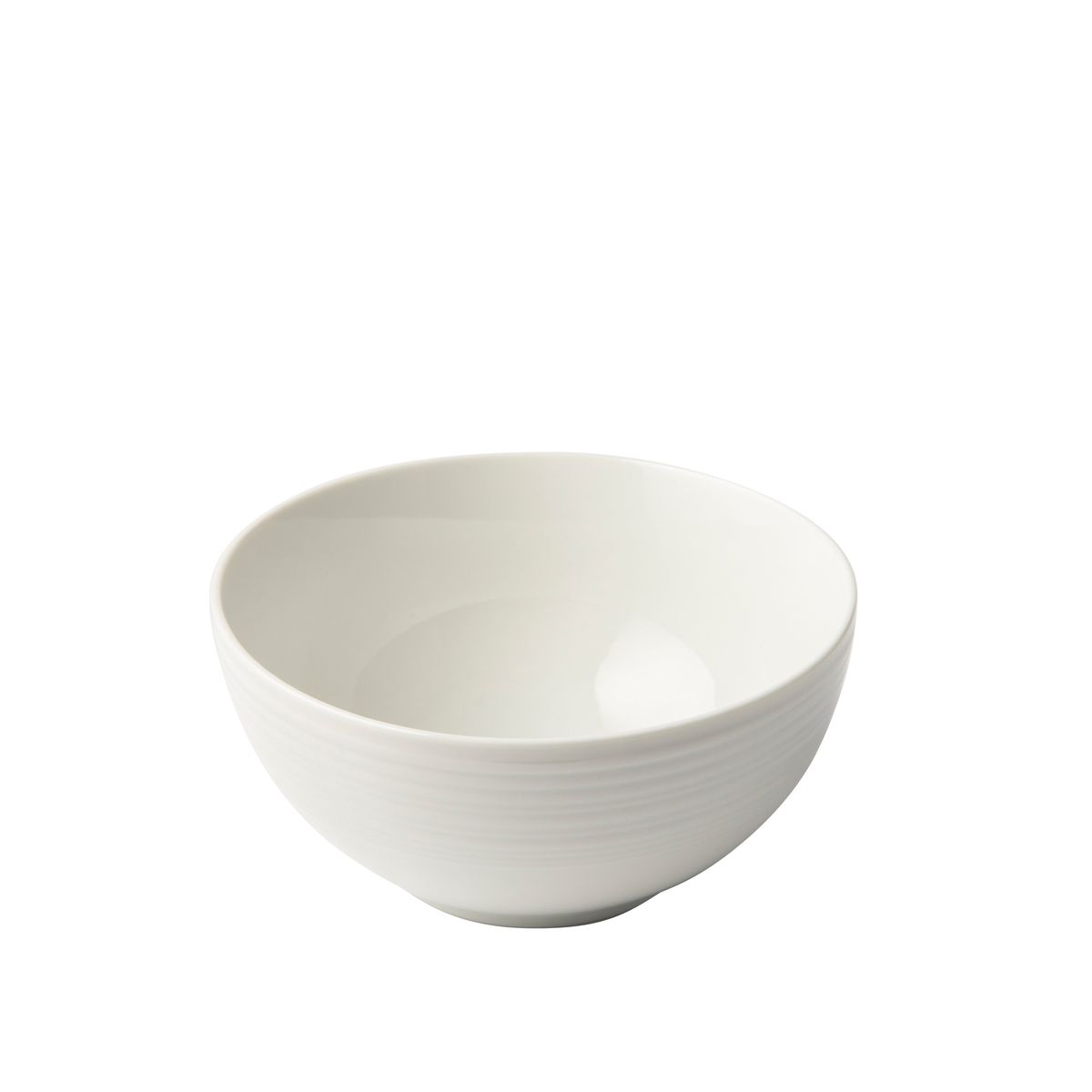 Jenna Clifford Embossed Lines Cream White Cereal Bowl Set of 4