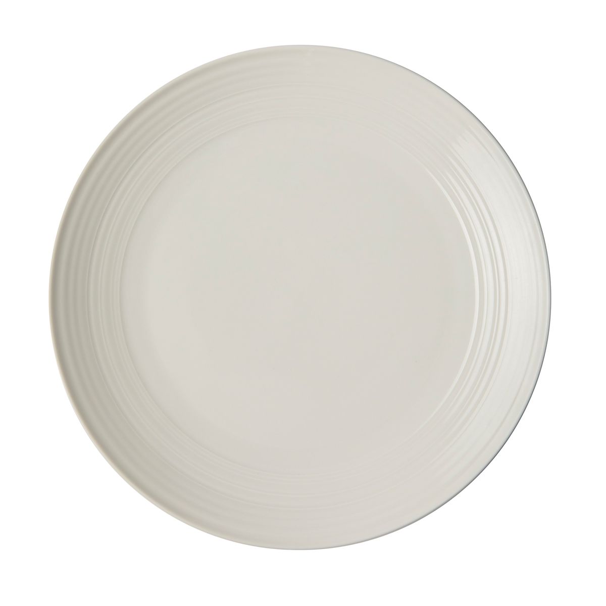 Jenna Clifford Embossed Lines Cream White Dinner Plate Set of 4