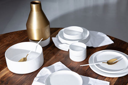 Omada Flat Stackable White Side Plate Set of 4