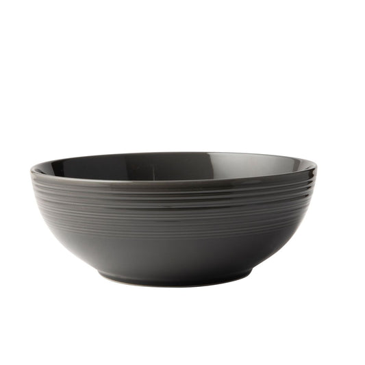 Jenna Clifford Embossed Lines Dark Grey Salad Bowl