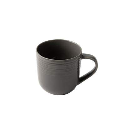 Jenna Clifford Embossed Lines Dark Grey Coffee Mug Set of 4