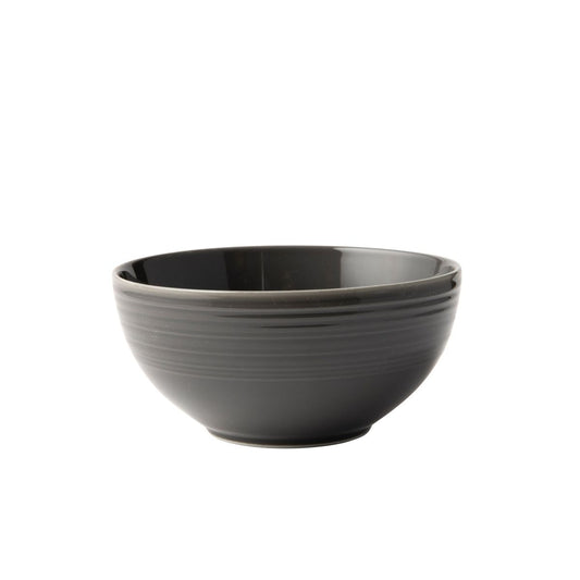 Jenna Clifford Embossed Lines Dark Grey Cereal Bowl Set of 4