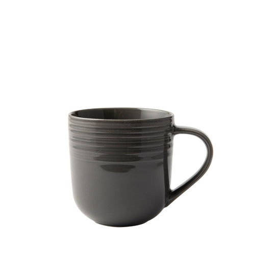 Jenna Clifford Embossed Lines Dark Grey Coffee Mug Set of 4