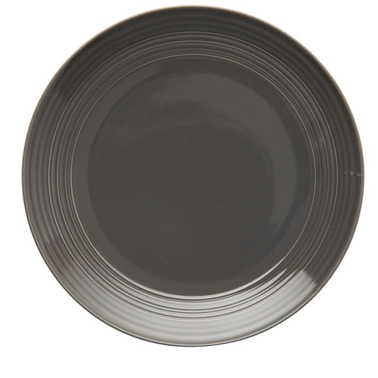 Jenna Clifford Embossed Lines Dark Grey Dinner Plate Set of 4