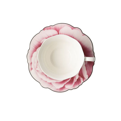Jenna Clifford Wavy Rose Cup & Saucer Set of 4