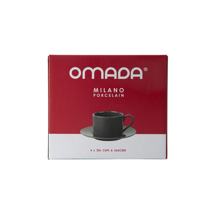 Omada Maxim Dark Grey Cup & Saucer 4pce in gift box